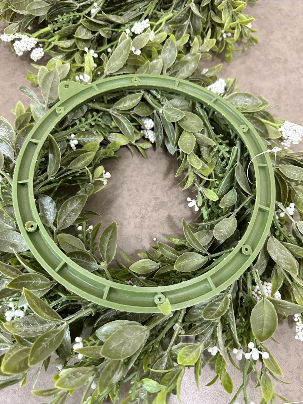 Lush Green Boxwood Wreath with White Berry Accents Faux 12-13” Set of 2 Match - Picture 15 of 15